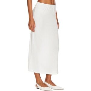 MUSIER Pantelleria Long Skirt - White Lightweight Knit Minimal Midi Maxi Skirt